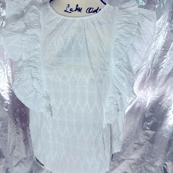 Universal Thread Embroidered Ruffle Sleeve Top - Picture 2 of 11